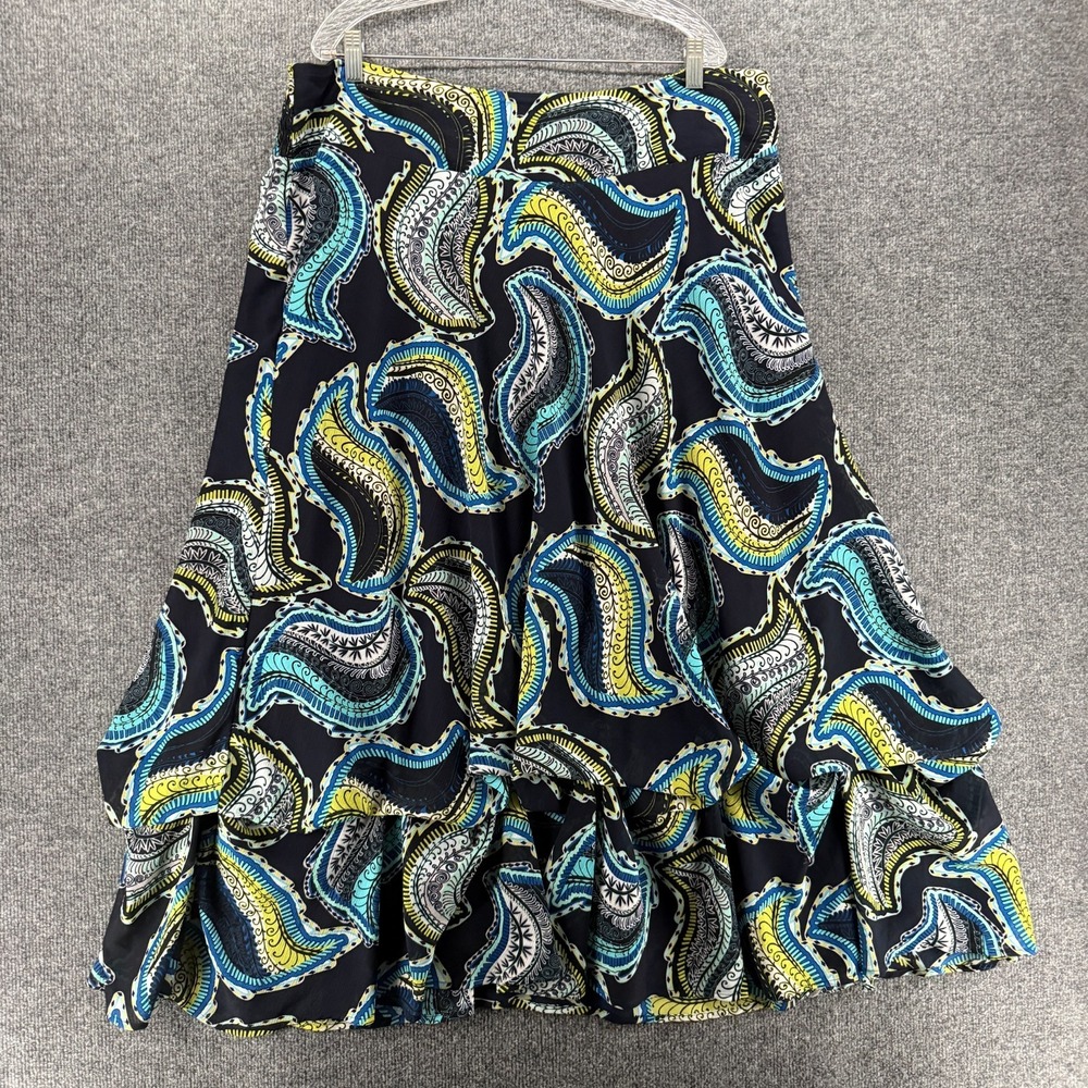Lane Bryant Skirt Womens 18 20 Blue Paisley Pull On Flowy Fairy Cottage Festival